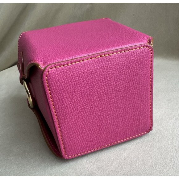BNWT Jeff Wan Fuchsia Pink Lunch Box Purse W Long Strap - Picture 7 of 10